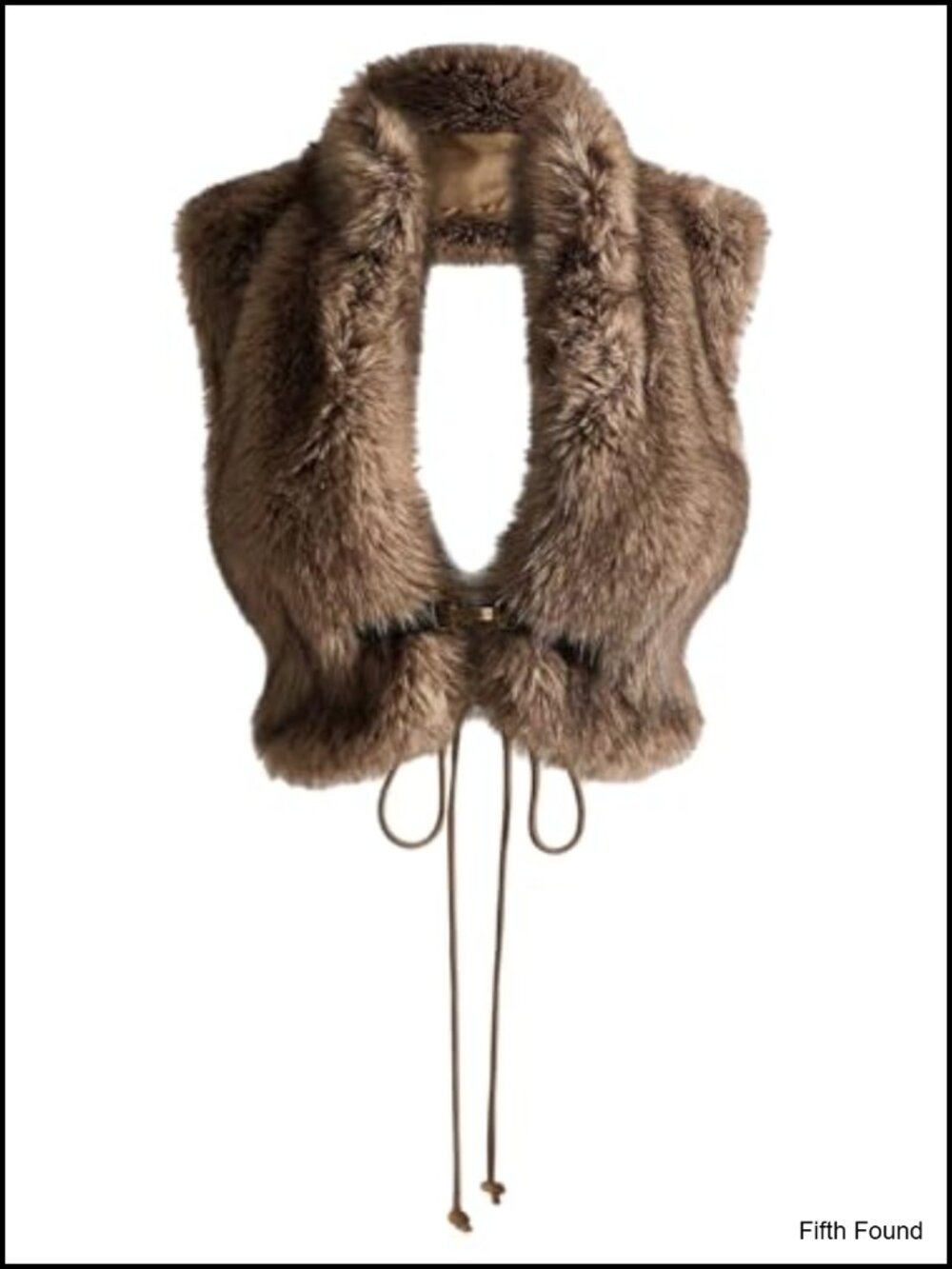 Faux Fur Halter Crop Top Sleeveless Backless Lace Up Clubwear Rave Vest